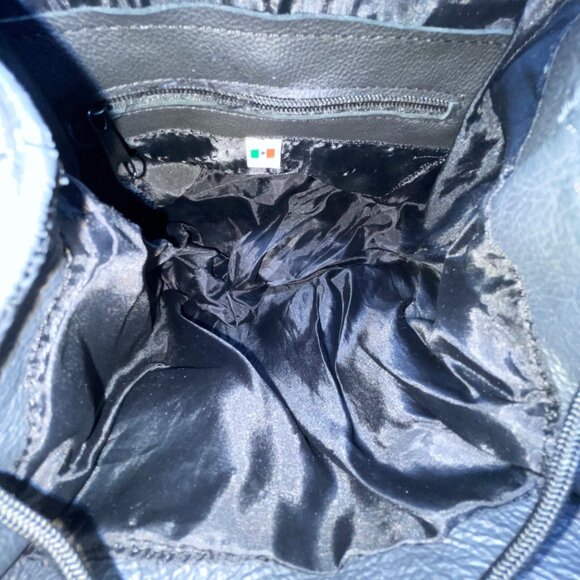 Women’s Dark Blue Genuine Leather Adjustable Straps With Zipper Backpack Size S main image 8